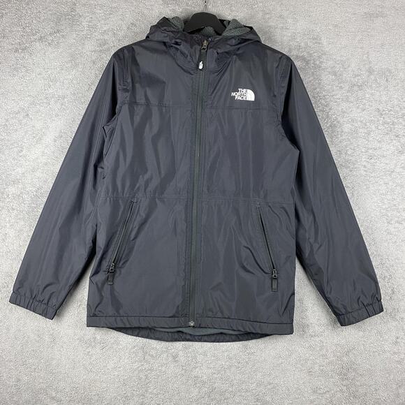 The North Face Jacket Boys XL 18/20 Gray Hooded Fleece Lined Water-Resistant - Picture 1 of 16